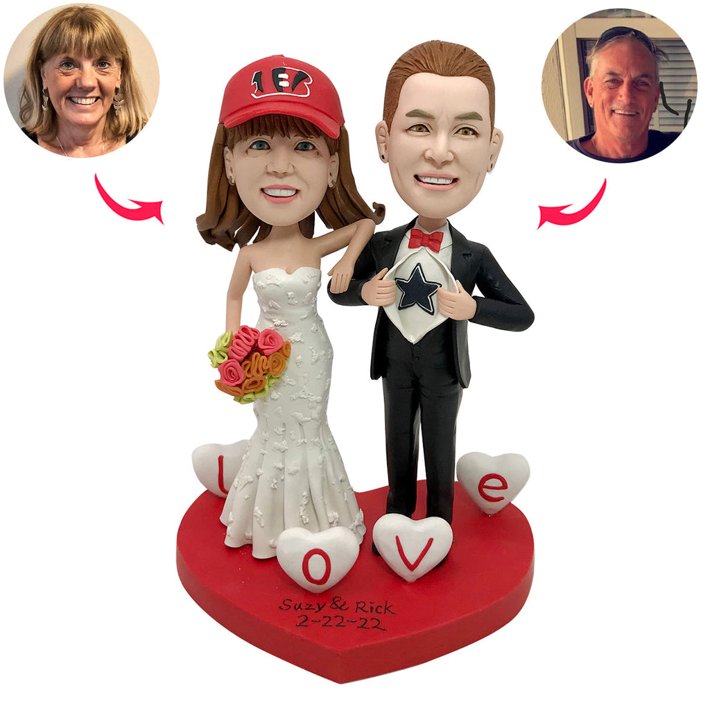 Topper de pastel de boda personalizado Cabezudo