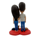 Cabezudo de pareja personalizado con perro