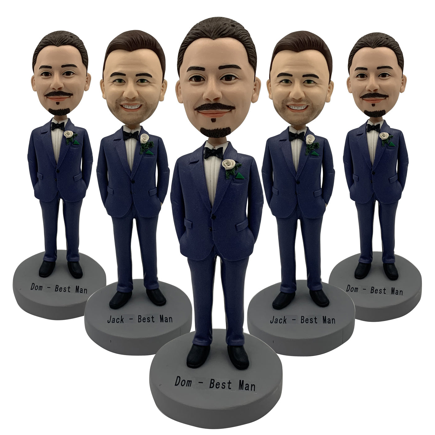 Muñecas Cabezudo de padrinos de boda personalizados