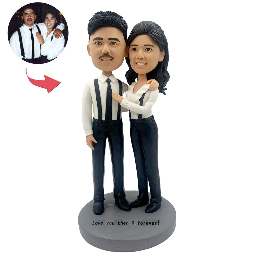 Pareja personalizada Cabezudo estilo caballero
