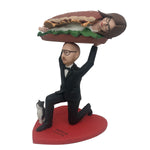 Muñeca Cabezudo de boda estilo divertido hamburguesa