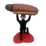 Muñeca Cabezudo de boda estilo divertido hamburguesa