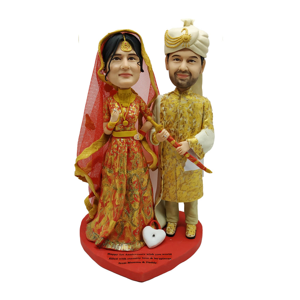 Muñeco Cabezudo de pareja de novios indios