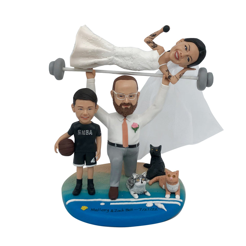 Muñeco Bobblehead Familia Feliz Con Mascotas