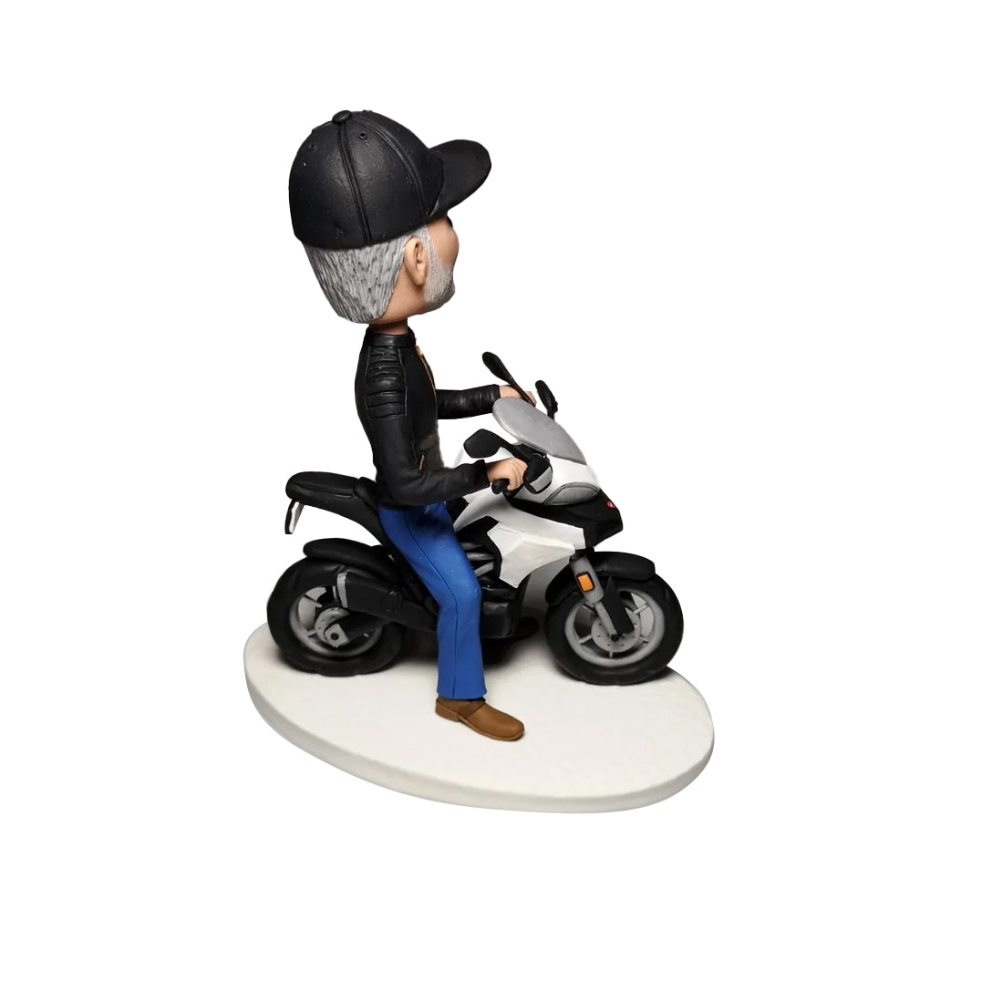 Regalo Cabezudo personalizado con motocicleta para el Día del Padre
