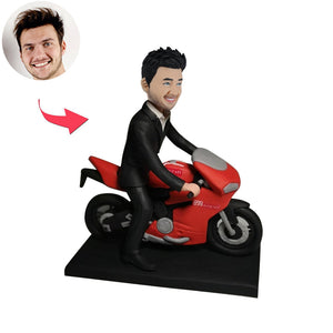 Muñeco Cabezudo de niño motociclista