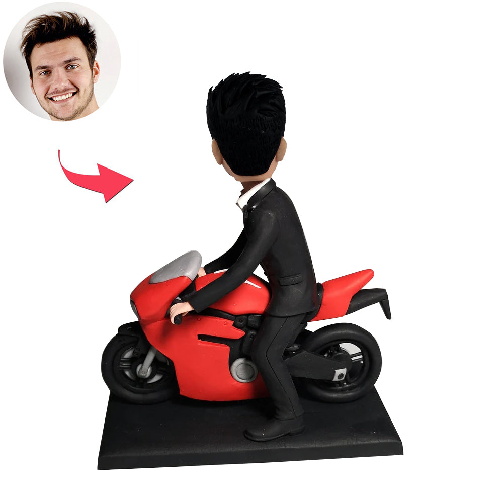 Muñeco Cabezudo de niño motociclista