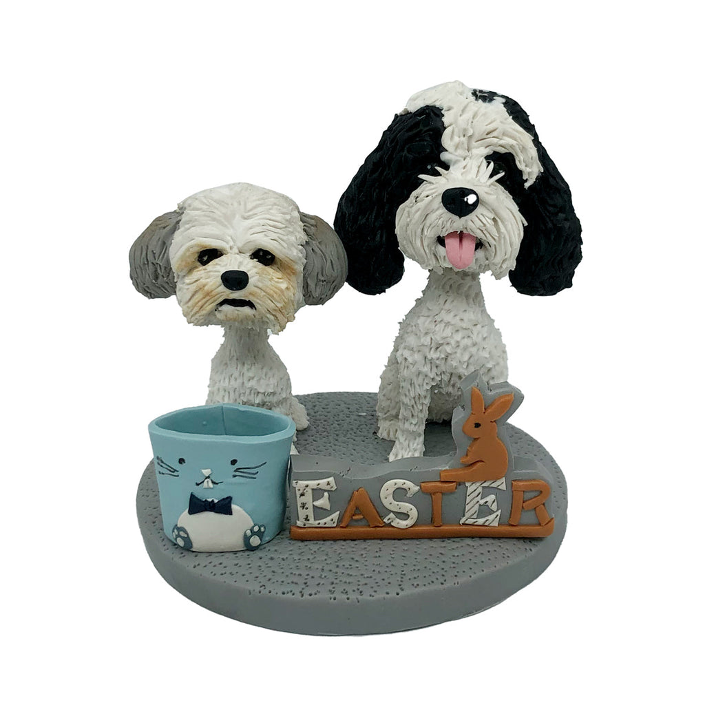 Bobblehead personalizado dos lindos perros mascotas