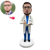 Doctor Cabezudo personalizado con estetoscopio
