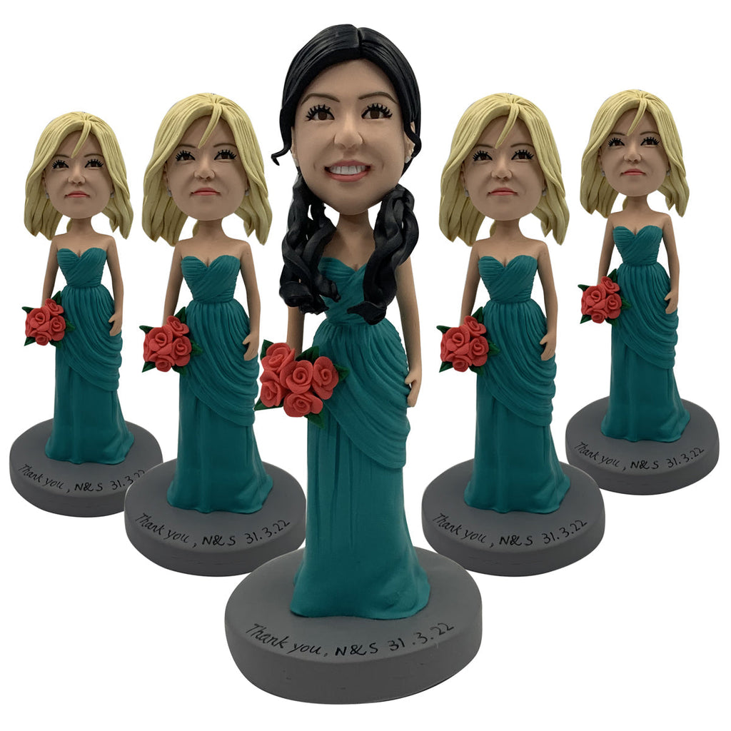 Muñecas Cabezudo de dama de honor personalizadas