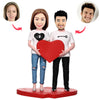 Pareja Cabezudo personalizada con corazón amoroso