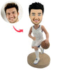 Bobble Head de baloncesto personalizado con camiseta blanca
