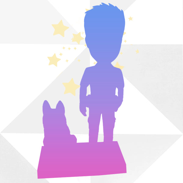 Cabezudo de policía totalmente personalizado con perro policía