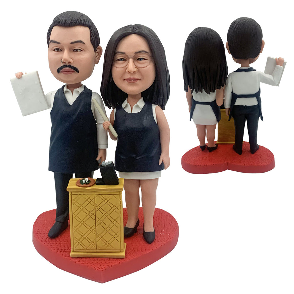 Cabezudo de parejas personalizadas con corazón