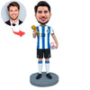 Estrellas de la Copa del Mundo Argentina Messi Cabezudo personalizado con texto grabado