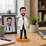 Custom Male Doctor Business Card Holder Bobblehead
