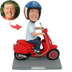 Cabezudo personalizado para regalo del Día del Padre en motocicleta