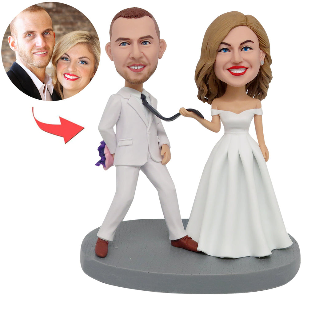 Topper de pastel de boda Casarse Cabezudo personalizado