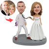 Topper de pastel de boda Casarse Cabezudo personalizado