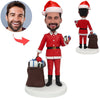 Cabezudo Papá Noel personalizado con regalos de Navidad