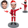 Cabezudo personalizado de Papá Noel llevando regalos