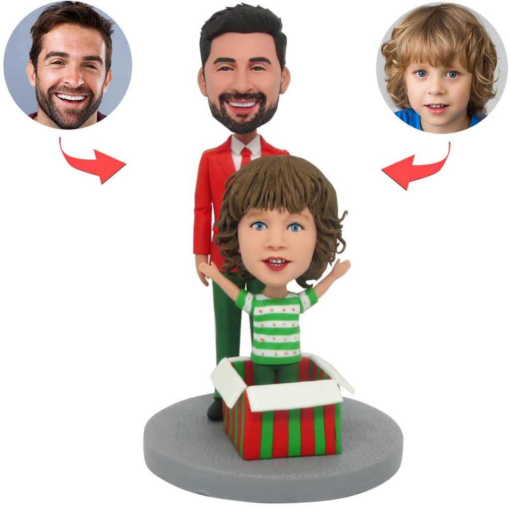 Regalos de Navidad Cabezudo personalizado para padres e hijos