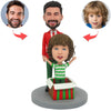 Regalos de Navidad Cabezudo personalizado para padres e hijos