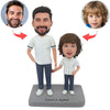 Cabezudo personalizado con padre e hijo