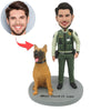 Cabezudo de policía personalizado con perro