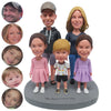 Bobbleheads familiares personalizados con 3 niños