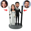 Cabezudo personalizado de pareja de novios con patineta