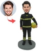 Muñeca Cabezudo de bombero personalizada