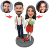 Cabezudo de pareja personalizado con flores