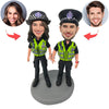 Cabezudo personalizado de pareja de policías