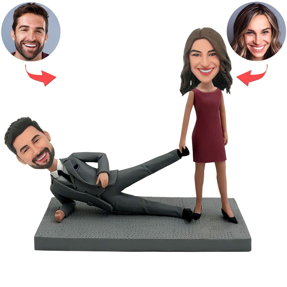 Ideas de regalos para el día de San Valentín - Cabezudo de pareja divertido personalizado