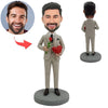 Ideas de regalos para el día de San Valentín: Cabezudo masculino personalizado con flor