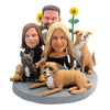 Bobblehead personalizado para miembro de la familia con 3 perros