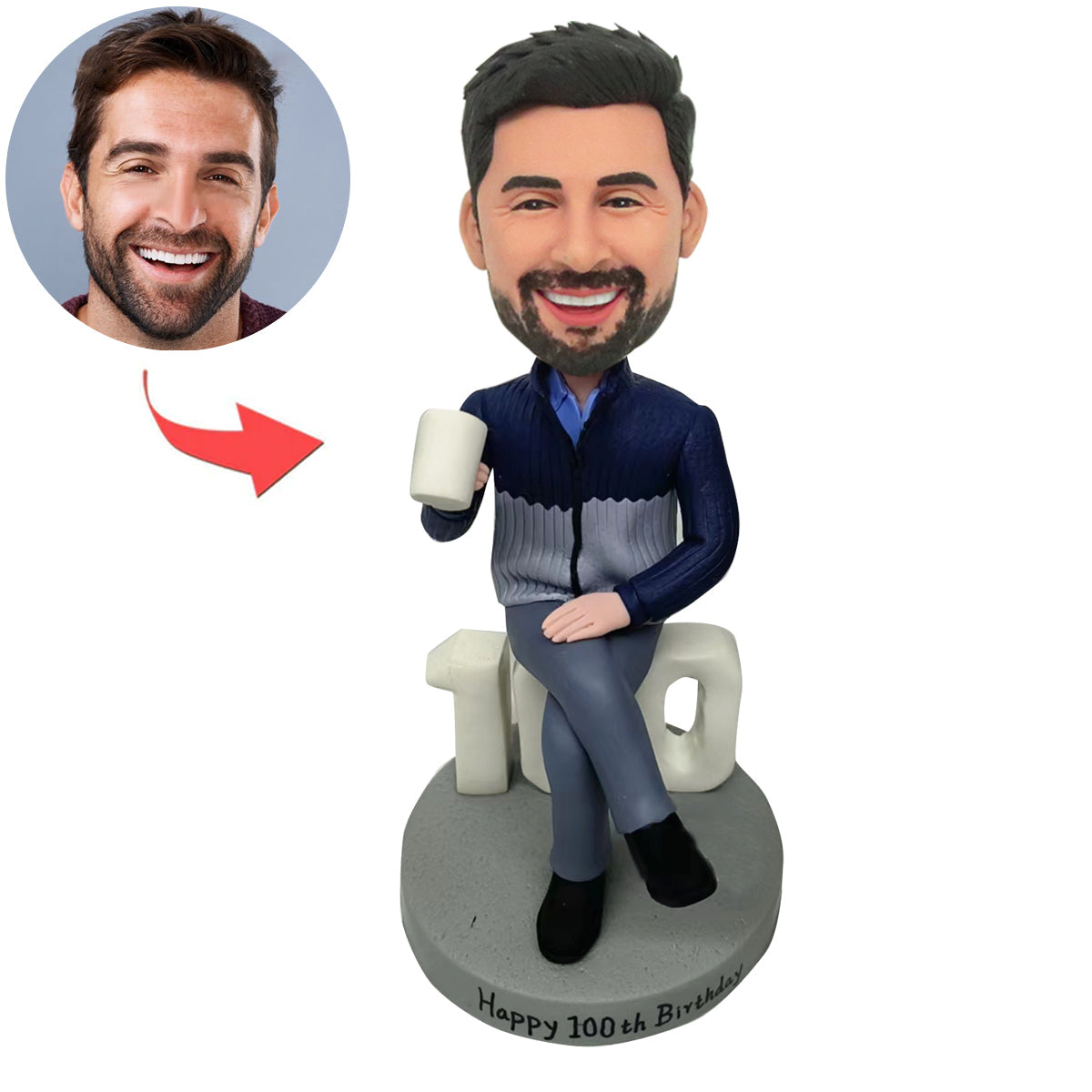 Cabezudo personalizado de feliz cumpleaños