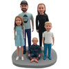 Bobbleheads familiares personalizados personalizados con 3 niños