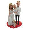Muñeca Bobblehead de familia feliz personalizada para boda