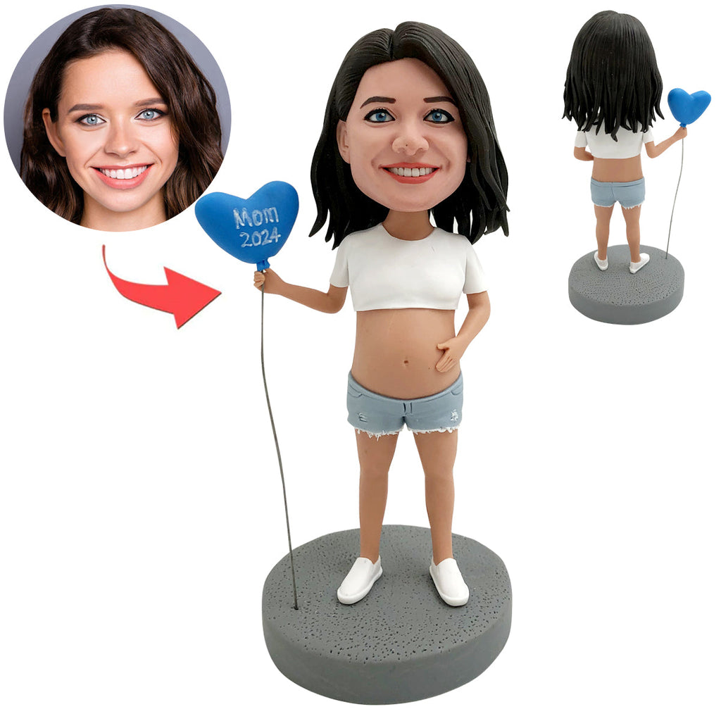 Cabezudo personalizado de mamá embarazada