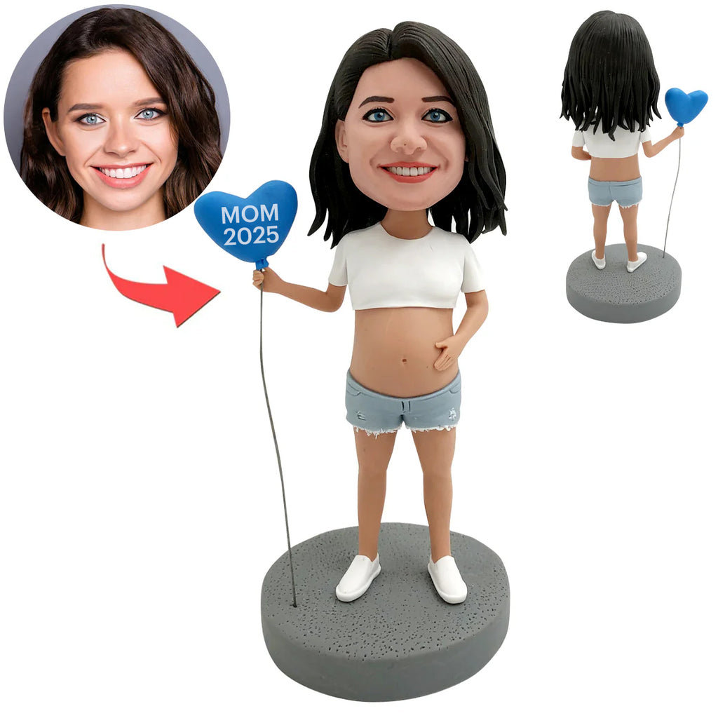 Cabezudo personalizado de mamá embarazada