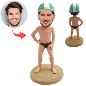 Cabezudo masculino de natación personalizado