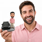 Custom Male Bobblehead with a Car