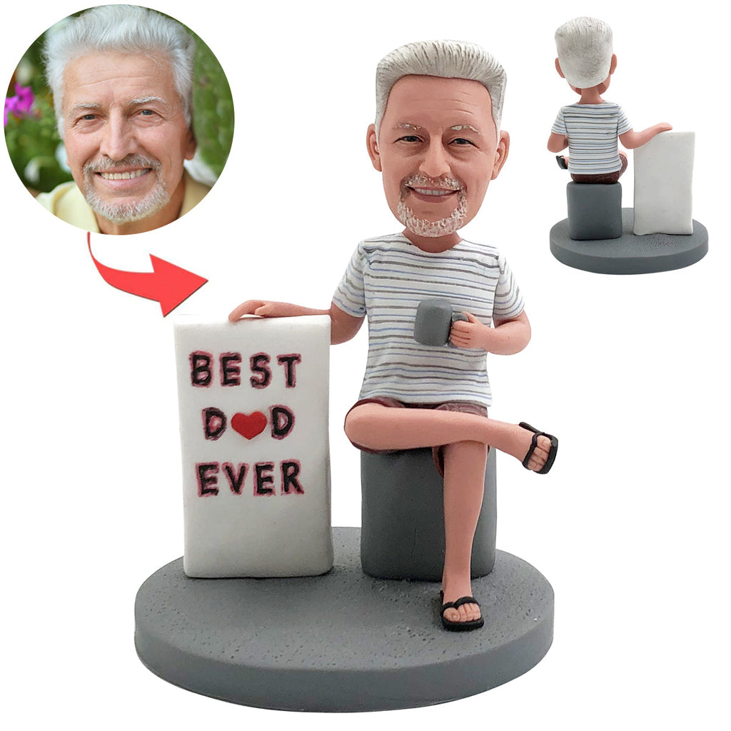 Cabezudo personalizado con "MEJOR PAPÁ DE TODOS"