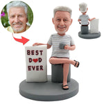 Cabezudo personalizado con "MEJOR PAPÁ DE TODOS"