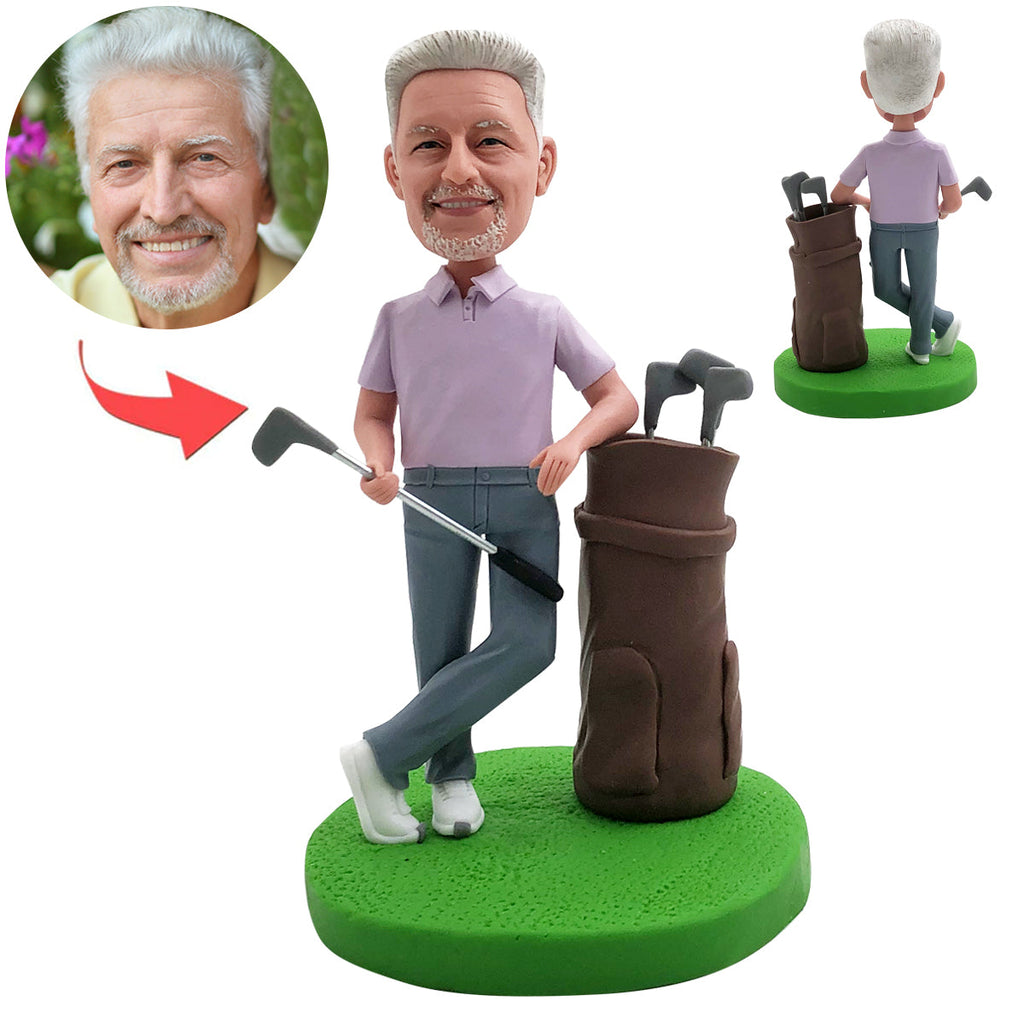 Idea de regalo para el día del padre: Cabezudo personalizado con bolsa de golf