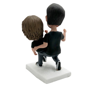 Cabezudo personalizado de padre e hijo para regalos del día del padre