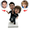Cabezudo personalizado de padre e hijo para regalos del día del padre