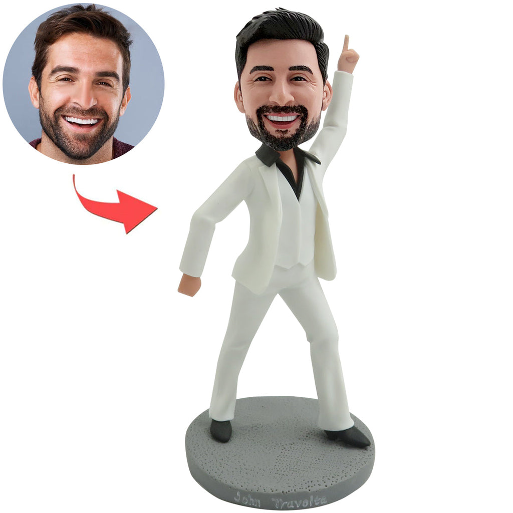 Cabezudo de padre personalizado actuando
